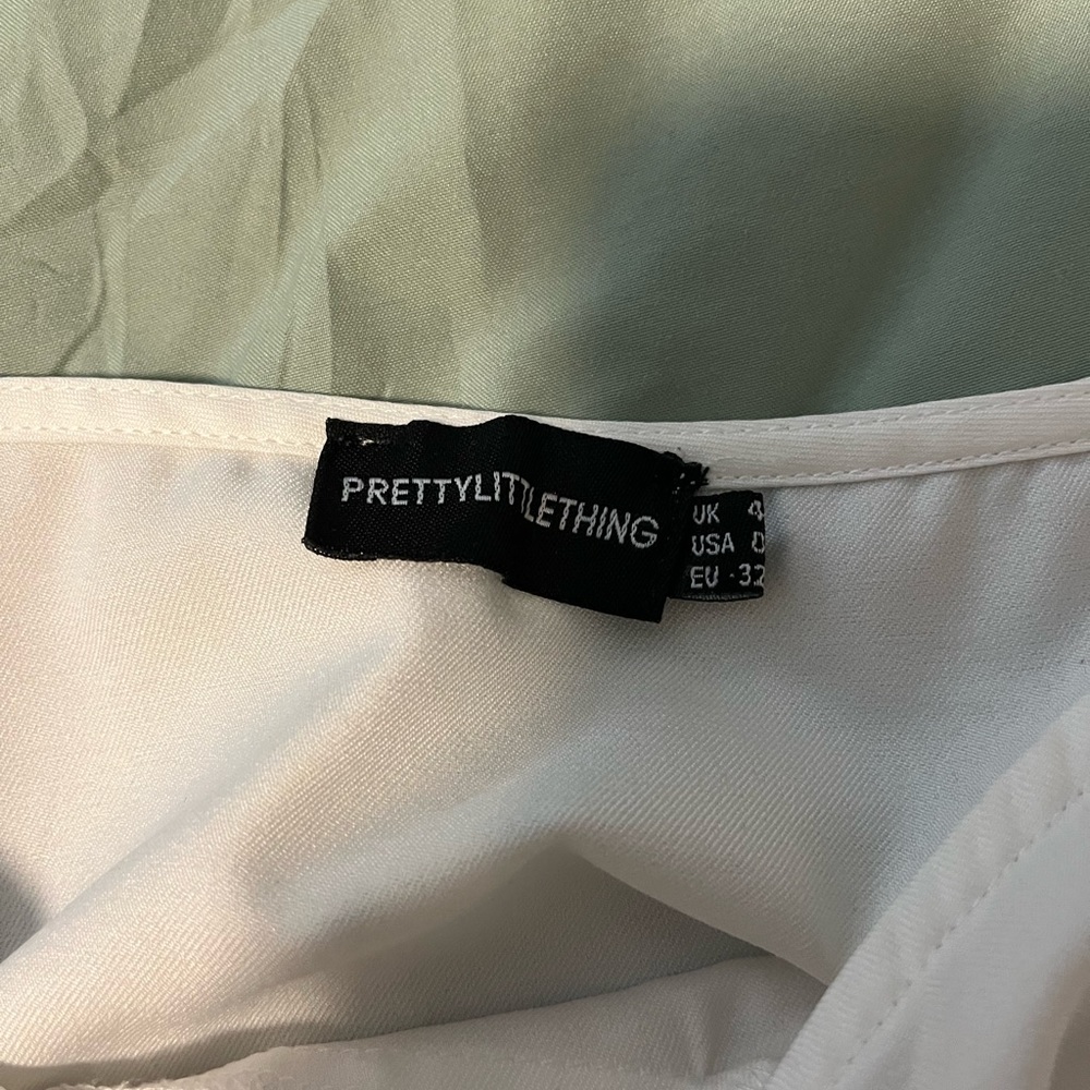 PLT Size 0 White Off-The-Shoulder Crop Top